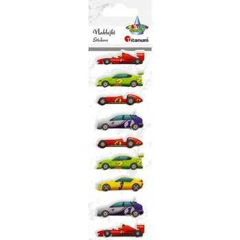 samolepka Konvexní Samolepky Závodní auta 9 ks Titanum
