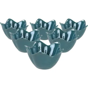 Sada 6 keramických misek Lotus 11,8 cm, tyrkysová