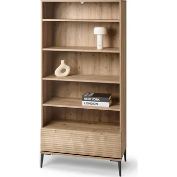 Knihovna 703031 - Tchibo - Regál »Reet« v lamelovém vzhledu - barva: hnědá