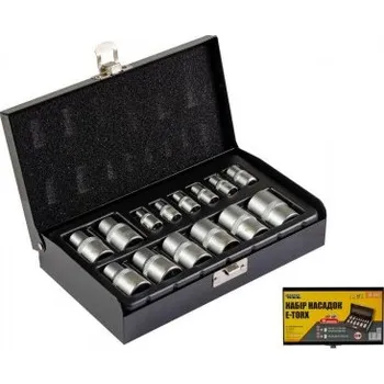 Gola sada Sada hlavic nástrčných MASTERTOOL 1/4" E4-E10 1/2" E10-E22 14 ks v kovovém kufříku 78-1414