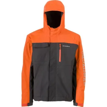 Rybářské oblečení Bunda Grundéns Transmit Jacket Red Orange Velikost XXL