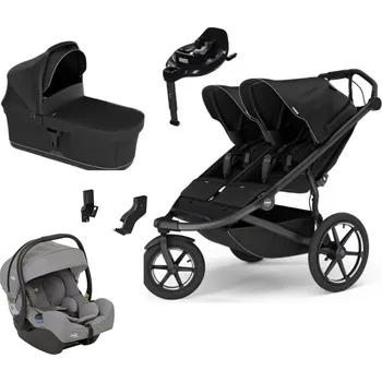 Kočárek Akční set Thule Urban Glide 3 Double Black + korba black + autosedačka Joie+ i-Base autorizovaný prodejce