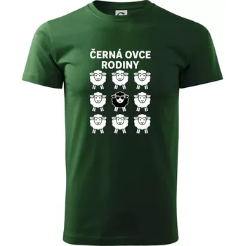 Pánské tričko Černá ovce rodiny - Triko extra velké (5-8XL) - 8XL ( Lahvově zelená )