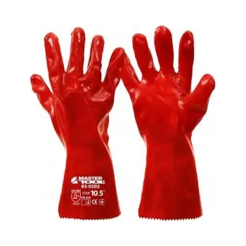 Pracovní rukavice Rukavice pracovní MASTERTOOL z bavlny s červenou PVC povlakem, vyšší rukáv 83-0502