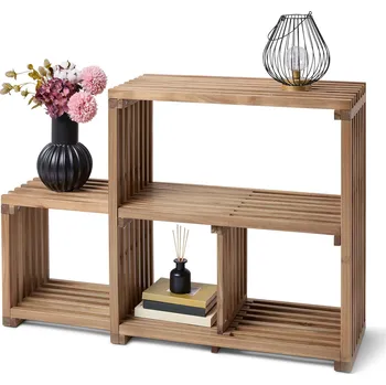 Knihovna 701721 - Tchibo - Výsuvný stupňovitý regál »Fleksibel« - barva: hnědá