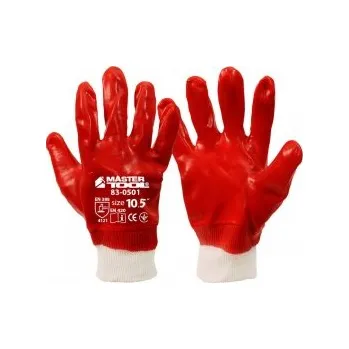Pracovní rukavice Rukavice pracovní MASTERTOOL z bavlny s červenou PVC povlakem, pletená manžeta 10, 5" 83-0501