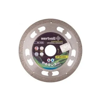 Příslušenství k brusce Kotouč diamantový WERTVOLL UNIVERSAL CERAMICS pro keramiku 125*1 mm 0, 24 výška segmentu 8 mm adaptér 22, 2 - 20 mm 12250 ot./mi