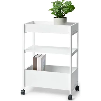 Knihovna 706446 - Tchibo - Regál »Klaar« na kolečkách - barva: bílá