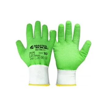 Pracovní rukavice Rukavice pracovní MASTERTOOL pletené bezešvé s žebrovaným latexovým povlakem zelené 10" 83-0611