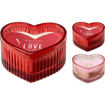 Svíčka Svíčka 1ks LOVE, ve skle, 9x4cm, mix barev