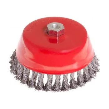 Kartáč kotoučový MASTERTOOL drátěný čelní - pletený drát Ø 150 mm М14 19-7015