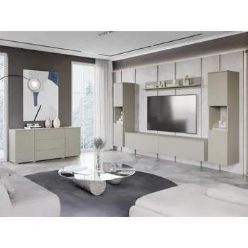 Obývací stěna Souprava nábytku do obývacího pokoje Bamisio II, Barva: kašmírová béžová, Osvětlení: bez osvětlení MIRJAN 5903211456732