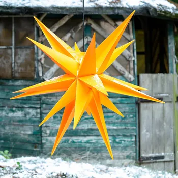 Lampička STERNTALER Žlutá plastová hvězda Jumbo Ø 1m venkovní 18 cípů - kabel - délka 400 cm žlutý 1 x 15 W - Doprava zdarma