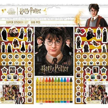 Hračka pro nejmenší Jiri Models Samolepkový set s omalovánkami a voskovkami 500 ks Harry Potter