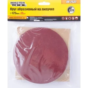 Brusný papír Výsek brusný suchý zip MASTERTOOL 125 mm P320 10 ks 08-2532