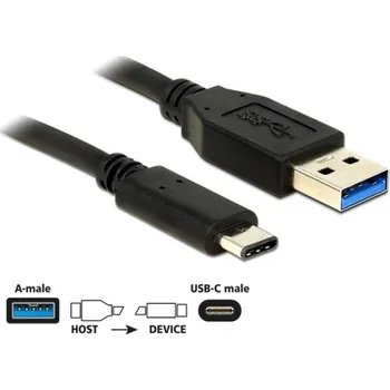 Kabel do PC Delock Kabel SuperSpeed USB 10 Gbps (USB 3.1, Gen 2) Typ A samec > USB Type-C™ samec 0,5 m černý