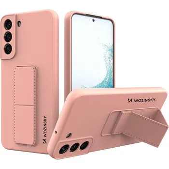 Pouzdro na mobilní telefon Silikonový kryt Wozinsky Kickstand pro Samsung Galaxy S22+ růžový
