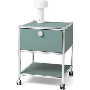 Konferenční stolek 709645 - Tchibo - Kovový odkládací stolek »Cn3« s 1 zásuvkou - barva: zelená