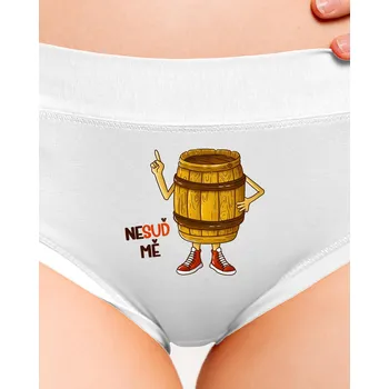 Souprava dámského spodního prádla Bastard Nesuď mě dámské kalhotky White