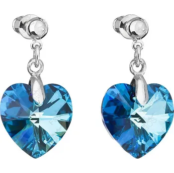 Náušnice Náušnice srdce baculaté Bermuda Blue SWAROVSKI