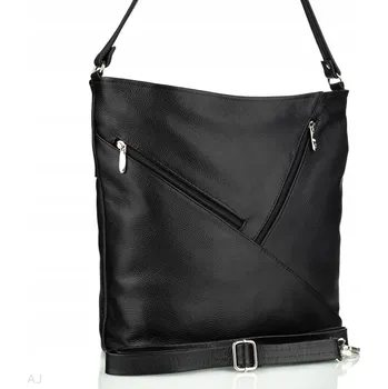 Kabelka Skorzanepolskie kabelka z pravé kůže černá