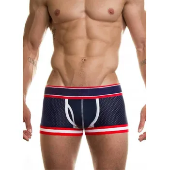 Boxerky TMAVĚ MODRÉ KLASICKÉ SÍŤOVANÉ PÁNSKÉ SPORTOVNÍ BOXERKY M/L