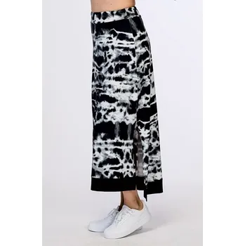 Dámská sukně Dlouhá černobílá dámská sukně s rozparkem 125 velikost 3XL