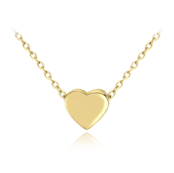 Šperk MINET stříbrný náhrdelník LOVE se srdíčkem JMAN0234GN45 Délka řetízku: Pozlacený 45cm