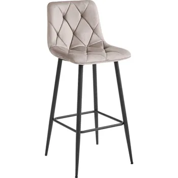 Jídelní židle Barová židle NADO sametová tmavě béžová (černé nohy)