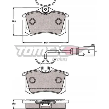 Brzdová destička 10782/TOM BRZDOVÉ DESTIČKY VW SHARAN 00- ZADNÍ TOMEX BRAKES