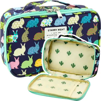 Penál Školní penál s vnitřní kapsičkou a uchem tmavě modrý 22,5cm