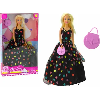 Panenka Lucy s dlouhými šaty – s puntíky a doplňky | černá