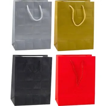 Dárková taška se vzorem čtverců – 23x18x10 cm | strukturální