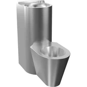 Klozet Piezo antivandalový nerezový set WC Sanela SLWN 38P s umyvadlem rovný