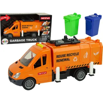 autíčko Popelářské auto s třecím pohonem a zvukovými efekty oranžové