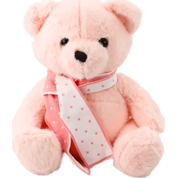 plyšák Plyšový medvídek s šálou – 35cm růžový | hračka