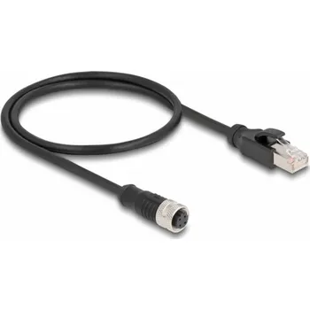 Síťový kabel Delock 60072 RJ45 / M 12 Síťový adaptér S/FTP 0.50 m černá 1 ks
