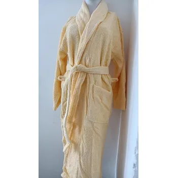 Dámský župan AKCE - Unisex froté župan se šálovým límcem sv. žlutý - Veratex L
