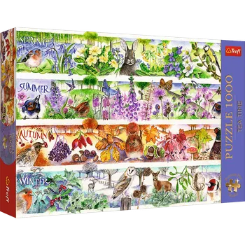 Puzzle Puzzle 1000 dílků Čtyři roční období s plakátem – Trefl