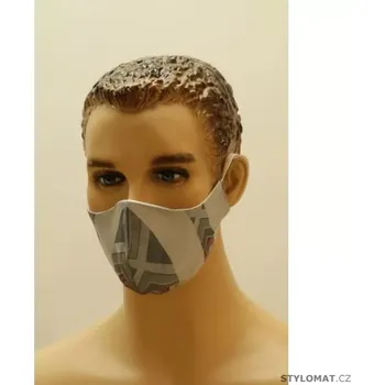 Čepice Dvouvrstvá rouška šedá - Vestis UNI šedá s potiskem