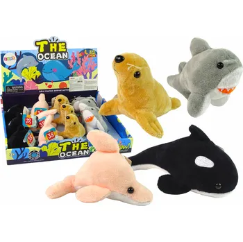 plyšák Plyšová mořská zvířátka s pískátkem 4 modely 13cm