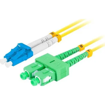 Počítač LANBERG optický patch cord SM LC/UPC-SC/APC duplex 2m LSZH G657A1 průměr 3mm žlutá