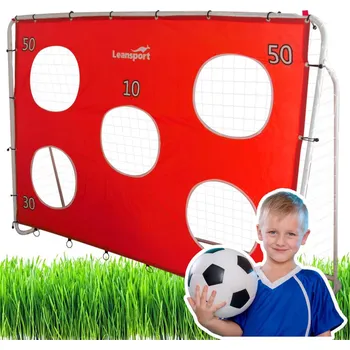 Sportovní branka Fotbalová branka s tréninkovou matou – 213x152x75cm červená