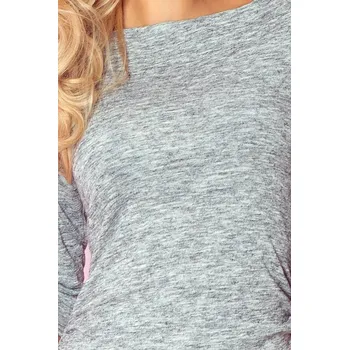 Dámské oblečení Dámské šaty s 3/4 rukávem světle šedé - Šedá - Numoco S