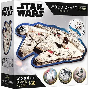 Puzzle Dřevěné puzzle 160 dílků Millennium Falcon – Star Wars Trefl