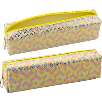 Penál Školní penál organizer s motivem mořské panny žlutý 21x6cm