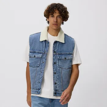 Pánská vesta Reserved - Džínová vesta - modrá - 861EM-50J - 861EM-50J-M