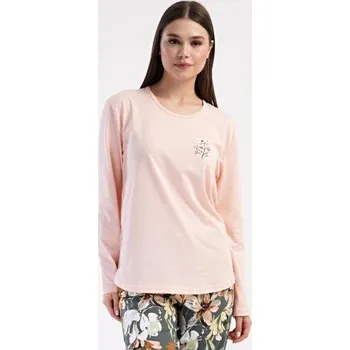 Dámské noční prádlo Dámské pyžamo dlouhé Vienetta Secret Mariana světle lososová 1XL