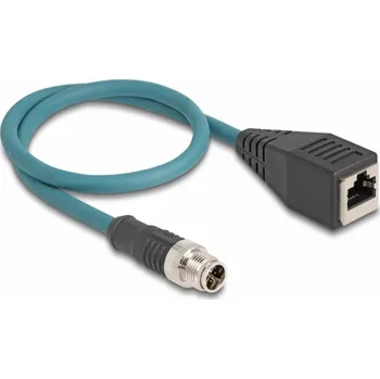 Síťový kabel Delock 60071 RJ45 / M 12 Síťový adaptér S/FTP 0.50 m tyrkysová 1 ks