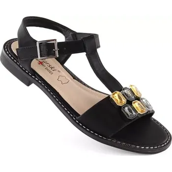 Dámská obuv Zirkonové pohodlné sandály S.Barski W OLI261A černá 37